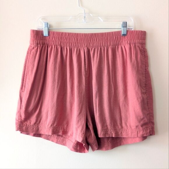 Old Navy High-Waisted Linen-Blend Pull-On Shorts Orange Size Large - Picture 2 of 8